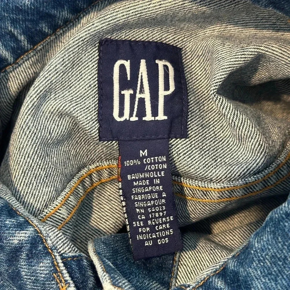 GAP Vintage 90s Paisley Embroidered Denim Jean Jacket Women’s Medium - Picture 4 of 4